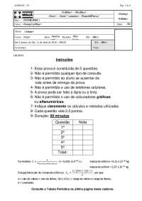Prova de Química: EFB502D – P1