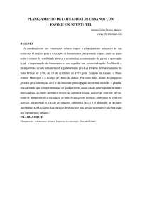 PLANEJAMENTO DE LOTEAMENTOS URBANOS COM ENFOQUE SUSTENTÁVEL