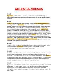 Plauto Miles Gloriosus | Appunti di Latino | Docsity