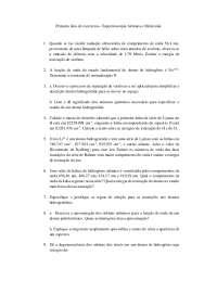 Espectroscopia Atômica e Molecular: Primeira Lista de Exercícios