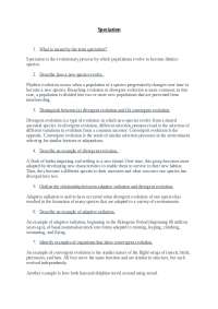 Speciation study notes - Docsity