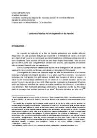 Lectures D Oedipe Roi De Sophocle Et De Pasolini Docsity