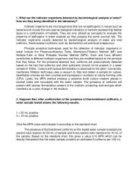 Bacteriology Analysis of Water