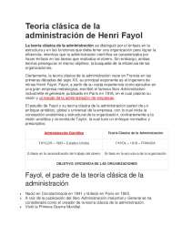 Teoria clasica de Henrry Fayol