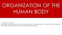 Human Body Organization: Anatomy, Physiology, and Pathophysiology