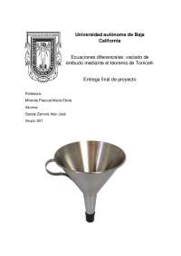 ecuaciones diferenciales aplicadas a vaciado de embudos
