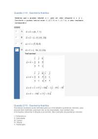 Exercício de Geometria analítica o Apol 01