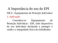 NR 6 - Equipamento de Proteção Individual