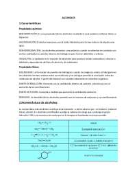 Características, Nomenclatura y Reacciones Químicas de Alcoholes