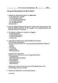 Materialwirtschaft Aufgaben und Lösungen