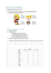 Excel Übungsaufgaben mit Lösungen