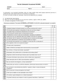 Test CHASIDE orientación vocacional