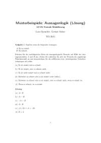 Musterbeispiele: Aussagenlogik (Lösung)