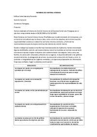 INFORME DE CONTROL INTERNO - Docsity