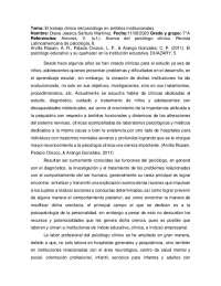 El papel del psicólogo clínico en instituciones