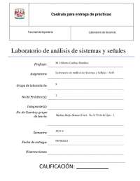 Práctica 2 de Análisis de Sistemas y Señales, Facultad de Ingeniería, UNAM