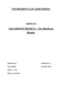 ENVIRONMENT LAW EIA IMPACT CASE STUDIES