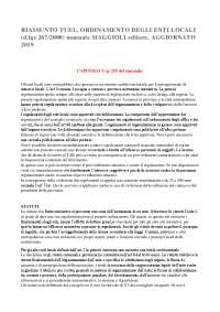 Riassunto ( AGGIORNATO 2025) commentato del d. lgs. 267/2000,ordinamento istituzionale deg