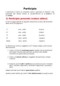 Il participio latino - Docsity