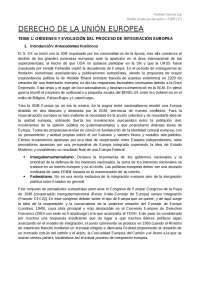 TEMA 1 DERECHO DE LA UNIÓN EUROPEA - Docsity