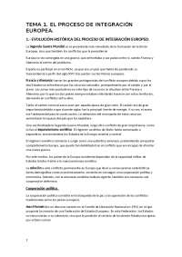 Apuntes tema 1 Instituciones jurídicas de la Unión Europea. - Docsity