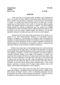 Research paper about abortion