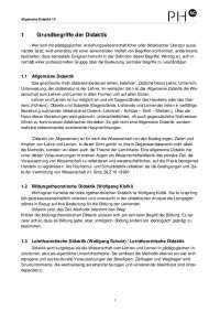 Grundbegriffe der Didaktik (Allgemeine Didaktik 1S)