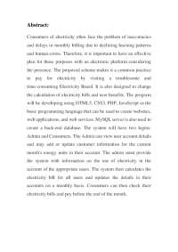 Developing an Electronic Platform for Electricity Billing: A Project Proposal