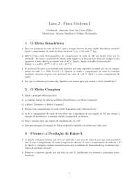 Lista 2 - Física Moderna