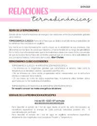 Relaciones termidinámicas