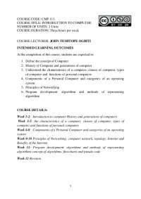 Introduction to computer - Docsity