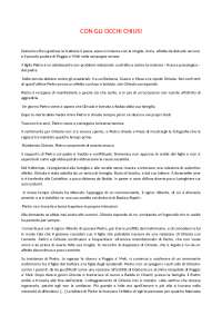 con gli occhi chiusi, riassunto e analisi