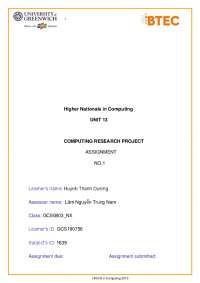 Computing Research Project | Study Guides, Projects, Research Research ...