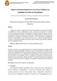 Impacto do Desenvolvimento do Currículo na Melhoria da Qualidade de Ensino 