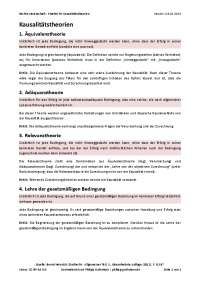 Rechtswissenschaft - Strafrecht: Kausalitätstheorien