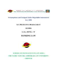 Presumptions under negotiable instruments act