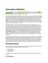 Descriptive Sta tistics