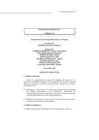 Psicología Diferencial: Syllabus del Curso 2016-2017