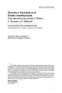 Derecho y sociedad en el estado constitucional - Docsity