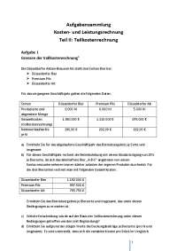Aufgabensammlung KLR:Teilkostenrechnung LMU
