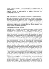 Classificação de Compostos Orgânicos em Grupos de Solubilidade