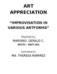 Art Appreciation report about Improvisation