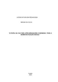 O Papel da Cultura Afro-Brasileira e Indígena na Democratização Social - Prof. Silva