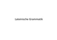 Übersicht über die Grammatik des Lateins