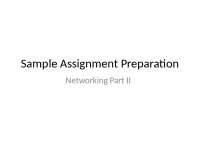 Sample Assignment Preparation Networking Part II - Docsity