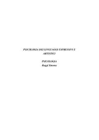 Paniere PSICOLOGIA DEI LINGUAGGI ESPRESSIVI E ARTISTICI prof.ssa Ruggi Simona