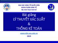 LÝ THUYẾT XÁC SUẤT THỐNG KÊ TOÁN ĐẠI HỌC KINH TẾ QUỐC DÂNKHOA TOÁN KINH TẾ