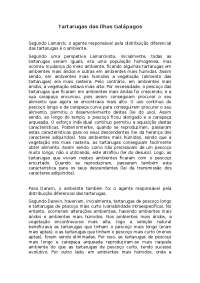 Distribuição de Características em Tartarugas de Galápagos: Lamarck e Darwin