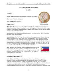 Country Profile: Philippines - History, Geography, and Politics