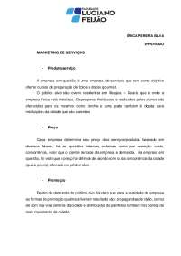 Empresa de Serviços de Preparação de Bolos: Produto, Preço, Promoção e Organização